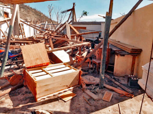 Schreinwerkstatt nach dem Sturm